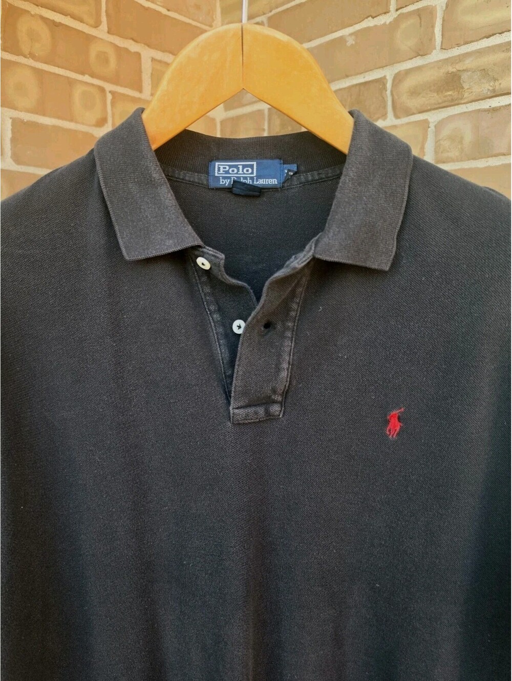 Polo Ralph Lauren Mens XL Black Polo Shirt Red Pony USA Cotton Classic